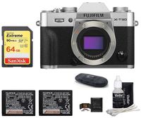 FUJIFILM X-T30 Mirrorless Digital Camera (Body with Spare Battery Bundle, Silver)