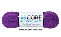 Derby Laces CORE Narrow 6mm Waxed Lace for Figure Skates, Roller Skates, Boots, and Regular Shoes (Grape Purple, 120 Inch / 305 cm)
