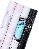 WRAPAHOLIC Gift Wrapping Paper Roll - Marble Reversible Gift Wrap for Birthday, Holiday, Wedding, Baby Shower Gift Wrap - 4 Rolls - 30 inch X 120 inch Per Roll