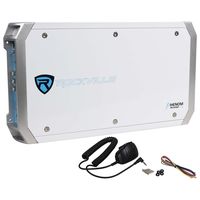 Rockville RXM-F4 Marine 4 Channel Amplifier 2400 Watt/1200w RMS+PA Microphone
