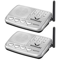 Wireless Intercom System Hosmart 1/2 Mile Long Range 7-Channel Security Wireless Intercom System for Home or Office (2019 New Version) 2 Station Silver
