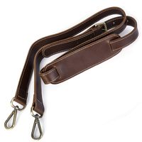 Pinprin Universal Leather Replacement Shoulder Strap - Adjustable Padded Shoulder Bag Strap with Metal Swivel Hooks for Luggage, Messenger, Laptop, Camera, Travel Bags and More (Brown)