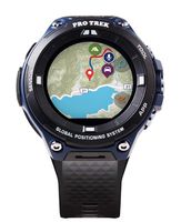 Casio Men's "Pro Trek" Outdoor GPS Resin Sports Watch, Color: Black & Indigo Blue (Model WSD-F20A-BUAAU)