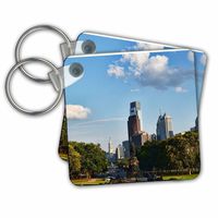 3dRose Key Chains Philadelphia, Pennsylvania, Set of 2, 2.25 x 2.25" (kc_268665_1)
