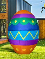 AJY 8 Feet Easter Colorful Eggs Inflatable,Holiday Lighted Blew-up Yard and Lawn Decoration, 8ft Tall Outdoor and Indoor Decoration