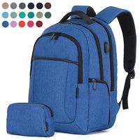 Laptop Backpack College Computer Travel Backpack with USB Charging for Women Men Boys Girls, 17+Colors for Choice Anti Theft Water Resistant Travel Backpack Bonus Packet Bag,Blue