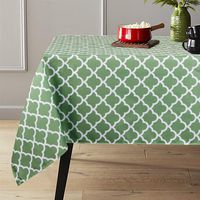 ColorBird Elegant Trellis Tablecloth Water Resistant Spillproof Polyester Fabric Table Cover for Kitchen Dinning Tabletop Decoration (Rectangle/Oblong, 60 x 120 Inch, Green)
