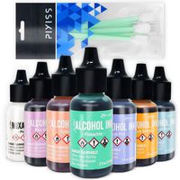 Alcohol Ink Set 7 Bottle Collection of Ranger Tim Holtz Alcohol Inks for Paper, Resin Epoxy Tinting, Petri Dish Making, 15ml/0.5-Ounce Alcohol Based Ink Each, Vibrant Colors and Metallic Mixitives