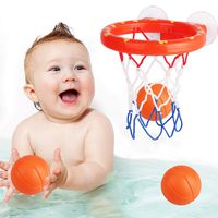 zoordo Bath Toys Bathtub Basketball Hoop Balls Set for Toddlers Kids with Strong Suction Cup Easy to Install,Fun Games Gifts in Bathroom,3 Balls Included