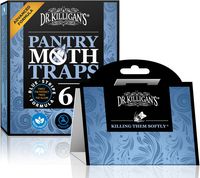 Dr. Killigan's Premium Pantry Moth Traps with Pheromones Prime | Safe, Non-Toxic with No Insecticides | Sticky Glue Trap for Food and Cupboard Moths in Your Kitchen | Organic (6, Blue)