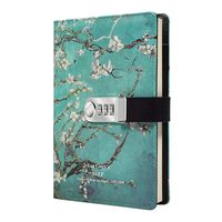 Starry Diary with Lock, A5 PU Leather Journal with Combination Lock Digital Password Notebook Combination Locking Journal Diary (Starry 6)