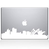 The Decal Guru 2300-MAC-15P-W Sydney City Skyline Decal Vinyl Sticker, White, 15" MacBook Pro (2015 & Older)