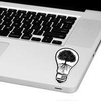 Lightbulb Tree Laptop Trackpad Sticker 4" Tall x 2.5" Wide