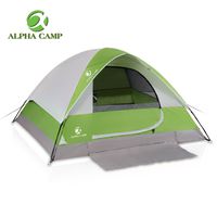 ALPHA CAMP 4 Person Camping Tent - 7' x 9' Green