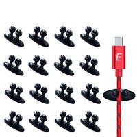 Cable Clips, Lecone Long lasting Stick-on Charging Cable Organizer Cord Keeper Holder for Car, Desk, Wall, Floor, All Surface (Pack of 16)