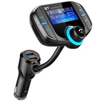 Comsoon Bluetooth FM Transmitter, Wireless in-car Radio Adapter Car Kit with Quick Charge 3.0 + 5V/2.4A Smart IC Dual USB Car Charger, 1.80 Inch LCD Display, TF Card Slot, AUX Input/Output