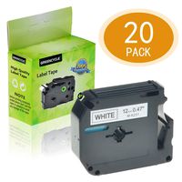 GREENCYCLE 20 PK Black on White Label Tape Compatible for Brother M-K231 MK231 M231 P-Touch PT55BM PT55S PT65 PT65SB PT70 PT80 PT85 PT90 PT100 PT110 26.2ft