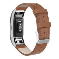 SWEES Leather Bands Compatible with Fitbit Charge 2, Genuine Leather Replacement Large (6.4" - 8.3") Wristband Women Men, Black, Coffee Brown, Blue, Retro Brown, Dark Brown