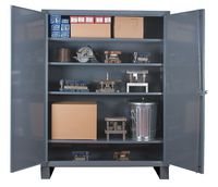Durham Extra Heavy Duty Welded 12 Gauge Steel Lockable Storage Cabinet, HDC-203678-4S95,  1900 lbs Shelf Capacity,  20" Length x 36" Width x 78" Height,  4 Shelves