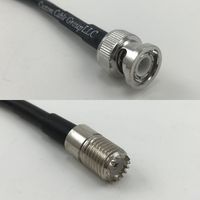 12 inch RGU178 BNC MALE to MINI UHF FEMALE Pigtail Jumper RF coaxial cable 50ohm High Quality Quick USA Shipping