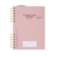 DesignWorks Ink Standard Issue Split Twin Wire Bound Planner Notebook No. 12, Dusty Pink
