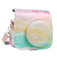 QUEEN3C Mini 9 Camera Case with Adjustable Strap Compatible for Fujifilm Instax Mini 9/8/8+ Instant Film Camera (Water Color)