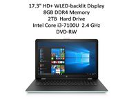 HP 17.3" HD+ Notebook (2018 New), Intel Core i3-7100U Processor 2.4 GHz, 8GB Memory, 2TB Hard Drive, Optical Drive, HD Webcam, Backlit Keyboard, Windows 10 Home, Pale Mint