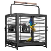 VIVOHOME 18 Inch Wrought Iron Bird Travel Carrier Cage for Parrots Conures Lovebird Cockatiel Parakeets