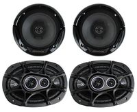2) Kicker 41DSC6934 6x9" 360W 3-Way + 2) KFC-1665S 6.5" 300W 2-Way Car Speakers