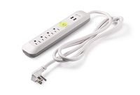 Easylife Tech Dual USB Port 4 AC Outlet 1200 J Surge Protector Strip with 6 ft Heavy Duty Power Cord - White