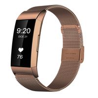 JUN1 Compatible with Fitbit Charge 3 Bands Stainless Steel Wristbands for Men Women Lightweight Replacement Straps Accessories for Fitbit Charge 3