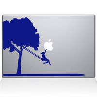 The Decal Guru 0163-MAC-13P-DB Tree Decal Vinyl Sticker, 13" MacBook Pro (2015 and Older), Dark Blue