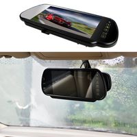 7" Car Auto Monitor in-Mirror LCD Screen HD 800x480, E-KYLIN 12V / 24V Universal for Truck Mirror Mount Clip 2 RCA Input for Backup Camera/Rear View/DVD/Media Player