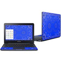 Mightyskins Skin Compatible with Samsung Chromebook 3 11.6" - Blue Bandana | Protective, Durable, and Unique Vinyl Decal Wrap Cover | Easy to Apply, Remove, and Change Styles | Made in The USA