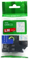 LM Tapes - Compatible with Brother PT-D210 3/8" (9mm 0.35 Laminated) Blue on Clear Compatible TZe P-Touch Tape for ptouch Model PTD210 Label Maker with Great Tape Guide Included