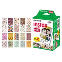Fujifilm instax Mini Instant Film (20 Exposures) + 20 Sticker Frames for Fuji Instax Prints Cake Package
