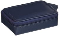 Zippered Jewelry Box with 6 Inside Compartments, Navy (5456155)