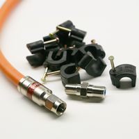 RG11 CABLE with F Connectors - Tri-Shield Underground Coaxial DIRECT BURIAL Gel Coated Flooded COAX Indoor Outdoor - Plus Female Splice Barrel & 10 Cable Nail Clips by PHAT SATELLITE INTL 200FT ORANGE