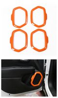 Dwindish Orange ABS Interior Car Door Sound Speaker Audio Ring Cover Trim for Jeep Renegade 2015 Up