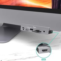 MAKETECH Clamp USB C Hub for iMac, 7-in-1 Multi-Function Type-C Adapter to HDMI 4K, 2xUSB 3.0 Ports,USB-C Data Transferring Port, SD/TF Card Reader, 3.5MM Audio Mic Jack for 2017 iMac/iMac Pro&Later