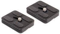 IVATION Set of 2 Replacement Quick Release Plates for The Benro A0350Q0K MeFoto Backpacker Travel Tripod Kit (Black)