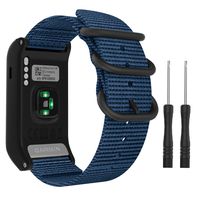 MoKo Watch Band for Garmin Vivoactive HR, Fine Woven Nylon Adjustable Replacement Strap with Metal Buckle for Garmin Vivoactive HR Sports GPS Smart Watch - Blue