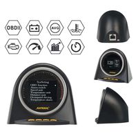 AUTOOL 2 OBD II OBD2 EUOBD HUD Head Up Display for Vehicle Speed MPH KM/h,Engine RPM,OverSpeed Warning,Mileage Measurement,Water Temperature,Voltage Support 12V OBDII J1850 Cars