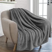 furrybaby Premium Fluffy Fleece Dog Blanket, Soft and Warm Pet Throw for Dogs & Cats (Jumbo (59x78), Grey Blanket)