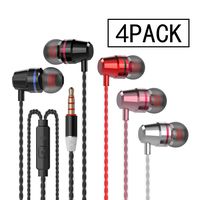YNR V1 Headphones Earphones Earbuds Earphones, Noise Islating, High Definition, Stereo for Samsung, iPhone,iPad, iPod and Mp3 Players（Black, Red， Silver, Pink (Black+Silvery+Red+Pink 4 Pairs)