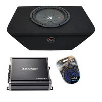 Compatible with 2000-2009 Honda S2000 Kicker CompR CWR12 Single 12" Sub Box Enclosure & CXA600.1 Amp (Renewed)