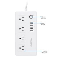 Vivitar Smart Home Power Strip, Multi Plug with 4 USB Ports (HA-1007)