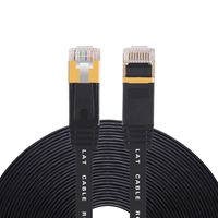 Cat 6 150 ft Ethernet Cable, Flat Internet Cable High Speed Black LAN Cable with Clips & Straps