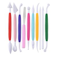 Outus 10 Pieces Plastic Clay Tools Ceramic Pottery Tool Kit for Shaping and Sculpting (Assorted Colors)