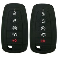 2Pcs Coolbestda Rubber 5buttons Smart Key Fob Full Protector Remote Skin Cover Case Keyless Jacket for 2019 2018 2017 Ford Fusion F250 F350 F450 F550 Edge Explorer